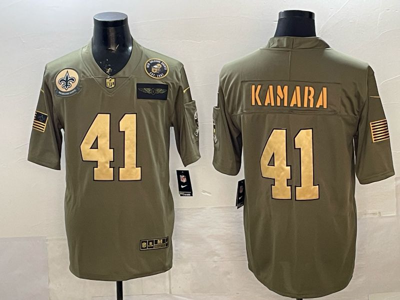Men 2025 New Orleans Saints #41 Kamara Gold Nike Limited NFL Jersey style 025